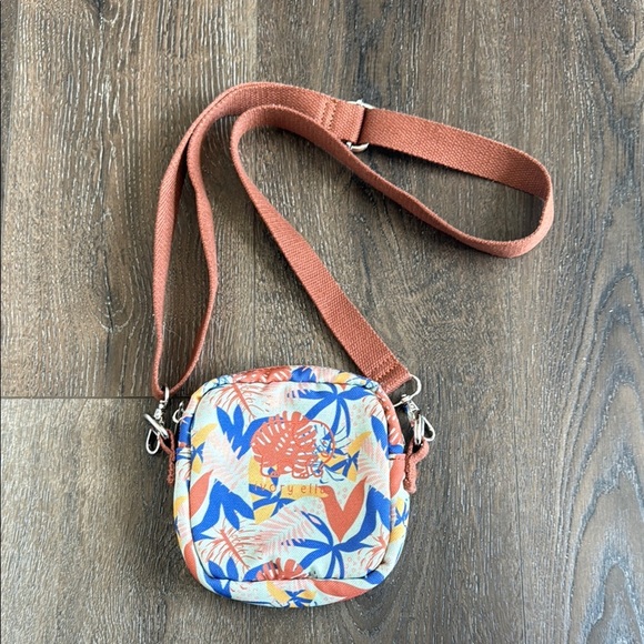 Ivory Ella Blue Crossbody Bag with Artistic Floral Design - Picture 1 of 4